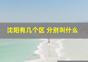 沈阳有几个区 分别叫什么